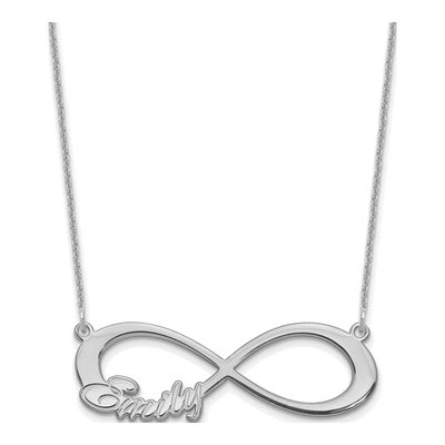10K White Gold Personalized Name Infinity Necklace