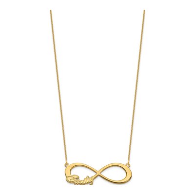 10K Yellow Gold Personalized Name Infinity Necklace – view 2