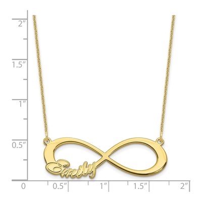 10K Yellow Gold Personalized Name Infinity Necklace – view 3