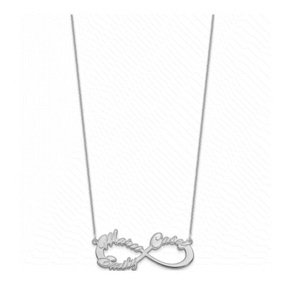 10K White Gold Personalized 3-Name Infinity Necklace – view 2