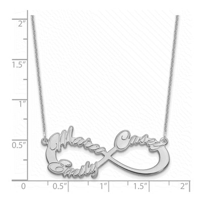 10K White Gold Personalized 3-Name Infinity Necklace – view 3