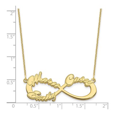 10K Yellow Gold Personalized 3-Name Infinity Necklace – view 3