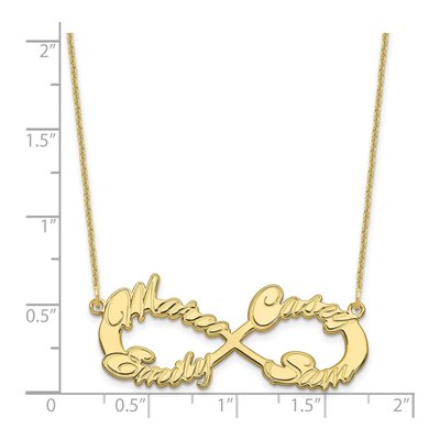 10K Yellow Gold Personalized 4-Name Necklace – view 3