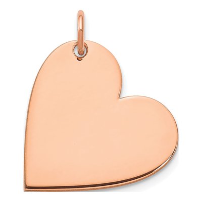 10K Rose Gold Blank Heart Charm