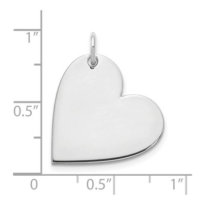 10K White Gold Blank Heart Charm – view 2
