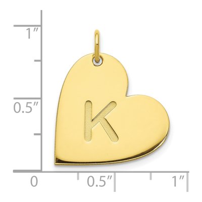 10K Yellow Gold Personalized Initial Heart Charm – view 2