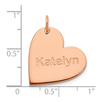 10K Rose Gold Personalized Heart Charm – view 2