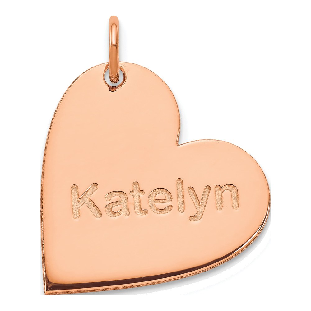 10K Rose Gold Personalized Heart Charm