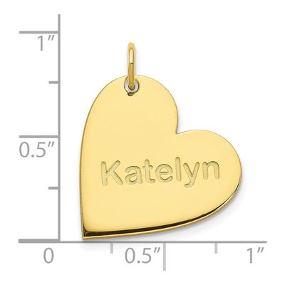 10K Yellow Gold Personalized Heart Name Charm – view 2