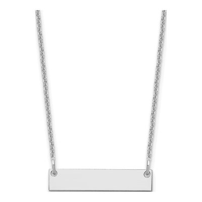 10K White Gold Personalized Bar Necklace