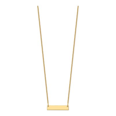 10K Yellow Gold Personalized Bar Necklace – view 2