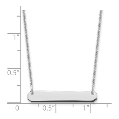 10K White Gold Small Bar Necklace – view 3