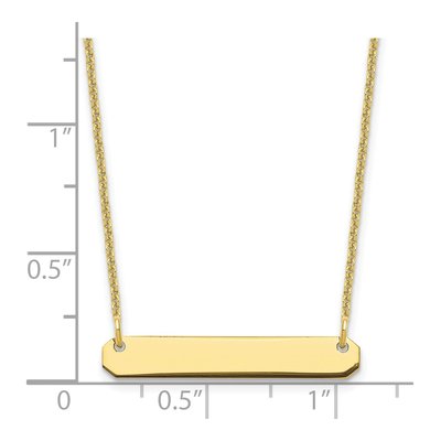 10K Yellow Gold Small Blank Bar Necklace – view 3