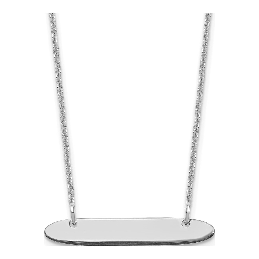 10K White Gold Small Bar Necklace