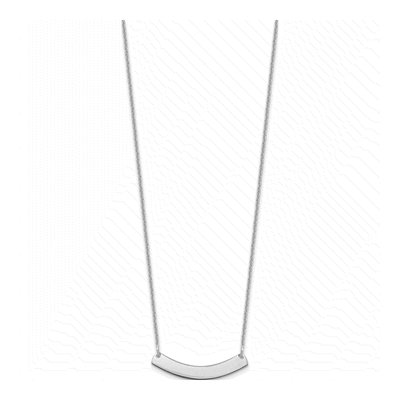 10K White Gold Curved Bar Necklace – view 2