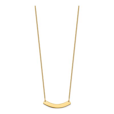 10K Yellow Gold Curved Bar Necklace – view 2