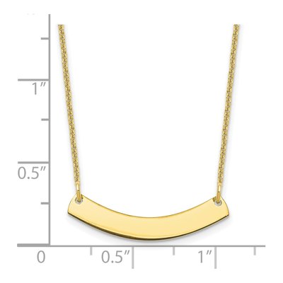 10K Yellow Gold Curved Bar Necklace – view 3