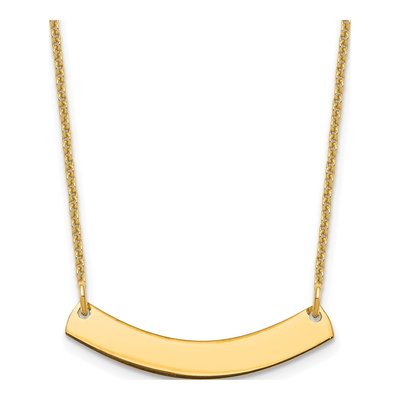10K Yellow Gold Curved Bar Necklace