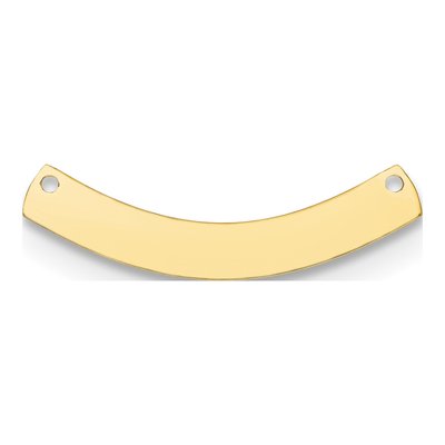 10K Yellow Gold Small Curved Blank Bar Finding