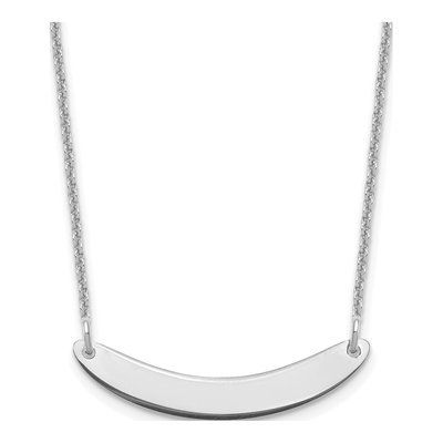 10K White Gold Curved Bar Necklace