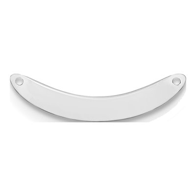 10K White Gold Small Curved Blank Bar Finding