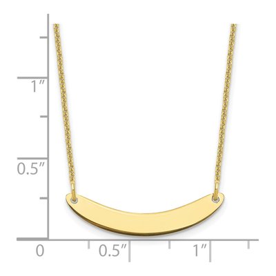 10K Yellow Gold Curved Bar Necklace – view 3
