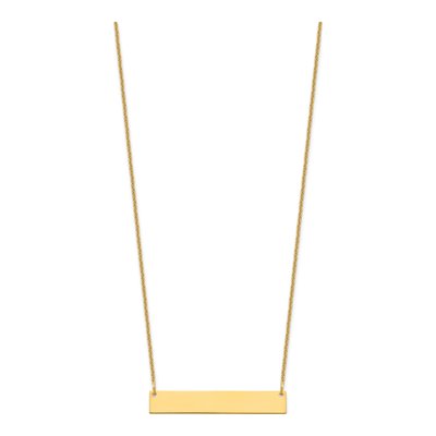 10K Yellow Gold Personalized Bar Necklace – view 2