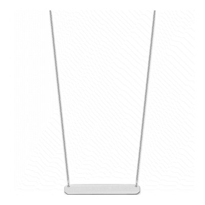 10K White Gold Medium Blank Bar Necklace – view 2