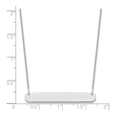 10K White Gold Medium Blank Bar Necklace – view 3
