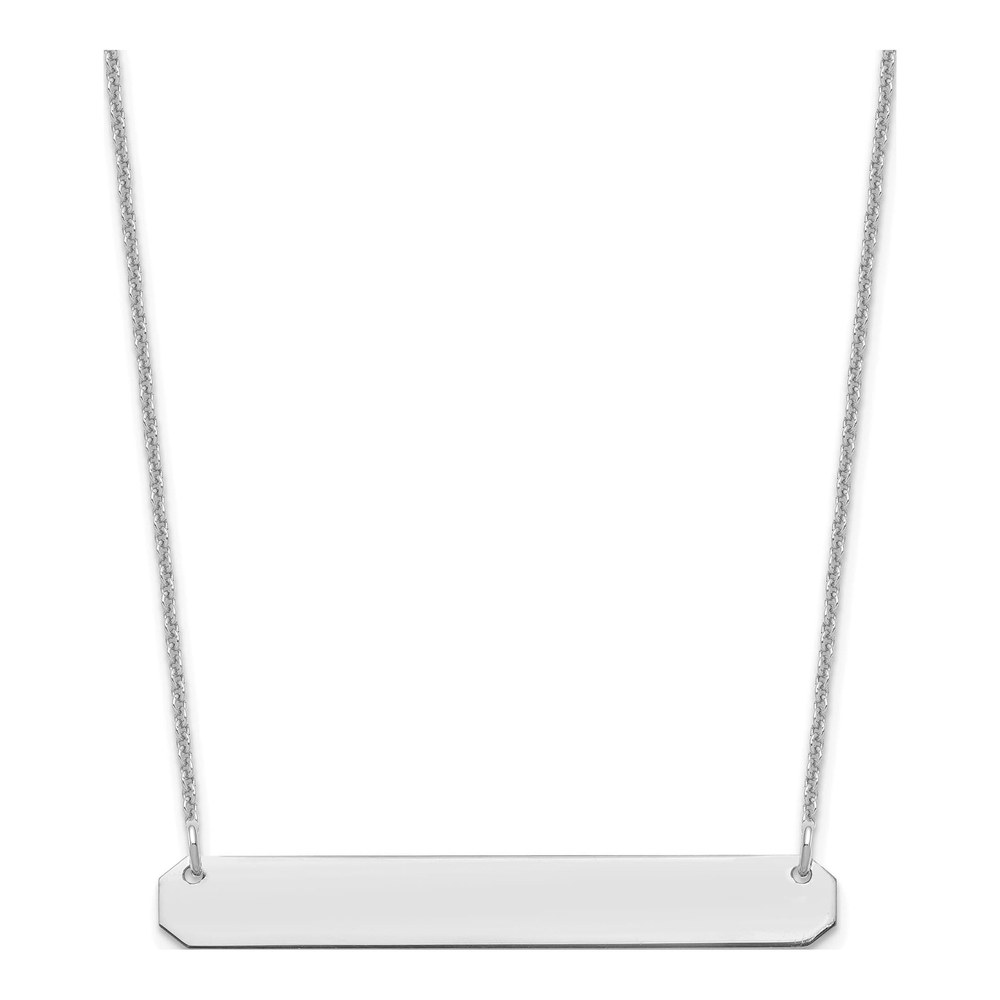 10K White Gold Medium Blank Bar Necklace