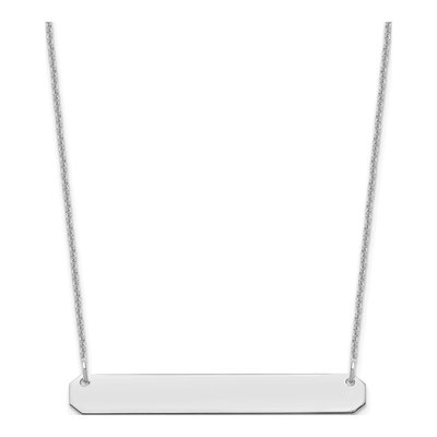 10K White Gold Medium Blank Bar Necklace