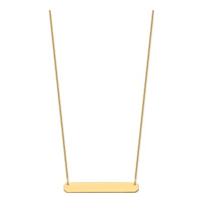 10K Yellow Gold Personalized Bar Necklace – view 2