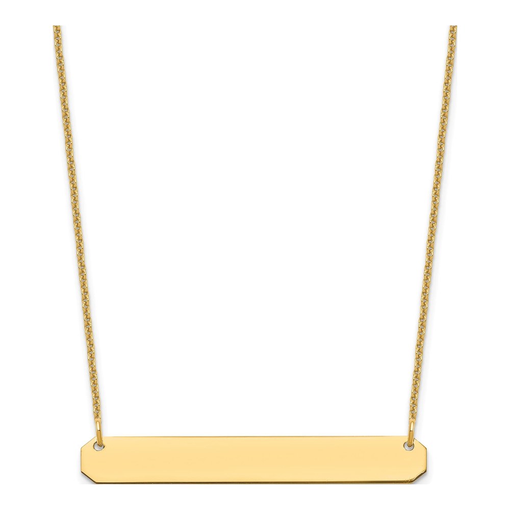 10K Yellow Gold Personalized Bar Necklace