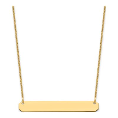 10K Yellow Gold Personalized Bar Necklace