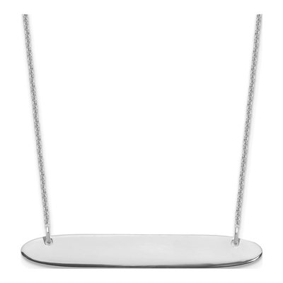 10K White Gold Personalized Bar Necklace