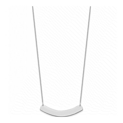 10K White Gold Curved Bar Necklace – view 2
