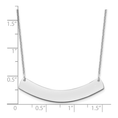 10K White Gold Curved Bar Necklace – view 3