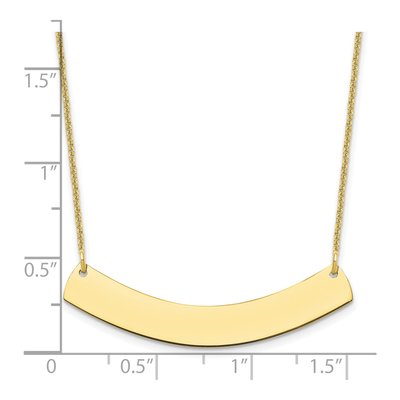 10K Yellow Gold Curved Bar Necklace – view 3