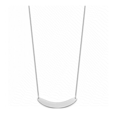 10K White Gold Curved Bar Necklace – view 2