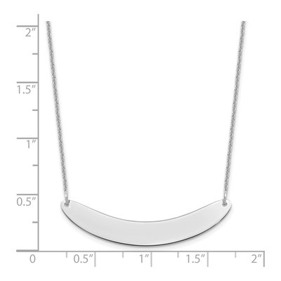 10K White Gold Curved Bar Necklace – view 3