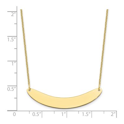 10K Yellow Gold Curved Bar Necklace, Personalized – view 3