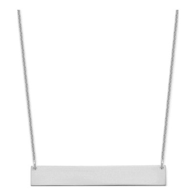 10K White Gold Large Bar Necklace