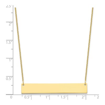 10K Yellow Gold Large Blank Bar Necklace – view 3