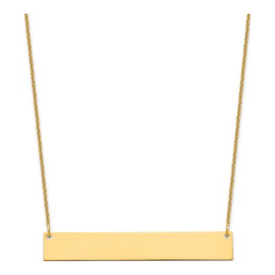 10K Yellow Gold Large Blank Bar Necklace