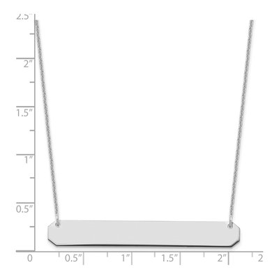 10K White Gold Large Bar Necklace – view 3