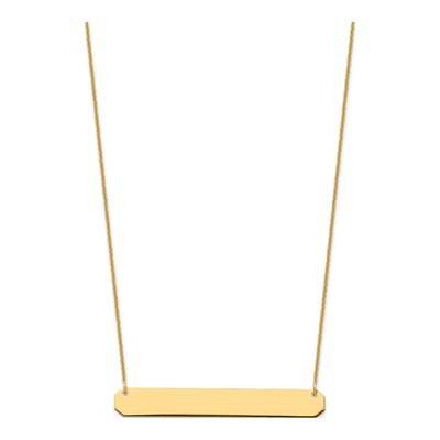 10K Yellow Gold Large Blank Bar Necklace – view 2