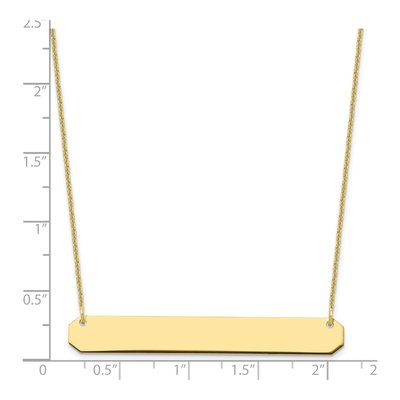 10K Yellow Gold Large Blank Bar Necklace – view 3