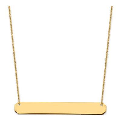 10K Yellow Gold Large Blank Bar Necklace