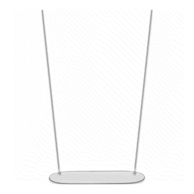 10K White Gold Large Bar Necklace – view 2
