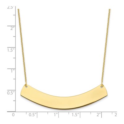 10K Yellow Gold Large Curved Bar Necklace – view 3